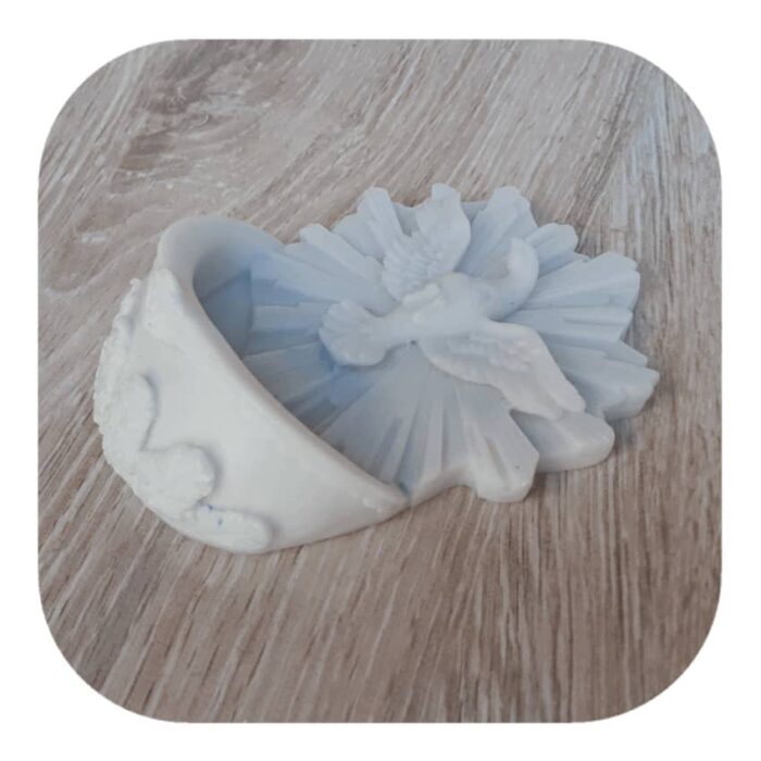 Porta Água Benta Divino Espírito Santo em Resina 13,5cm - Imagem 2