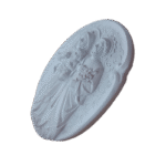 Sagrada Família Oval Aplique em Resina