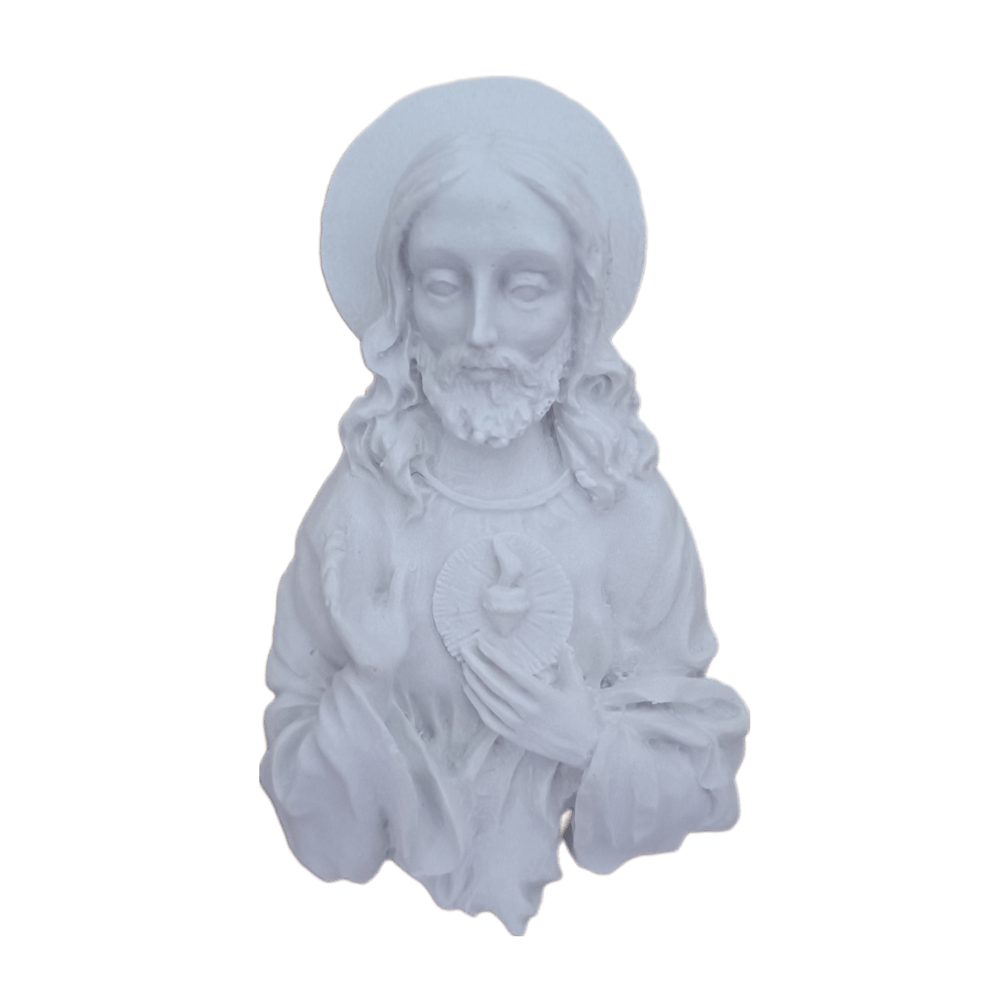 Sagrado Coração de Jesus Aplique em Resina 12,5cm Sagrado Coração de Jesus Aplique em Resina
