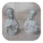 Sagrado Coração de Maria e Jesus em Resina
