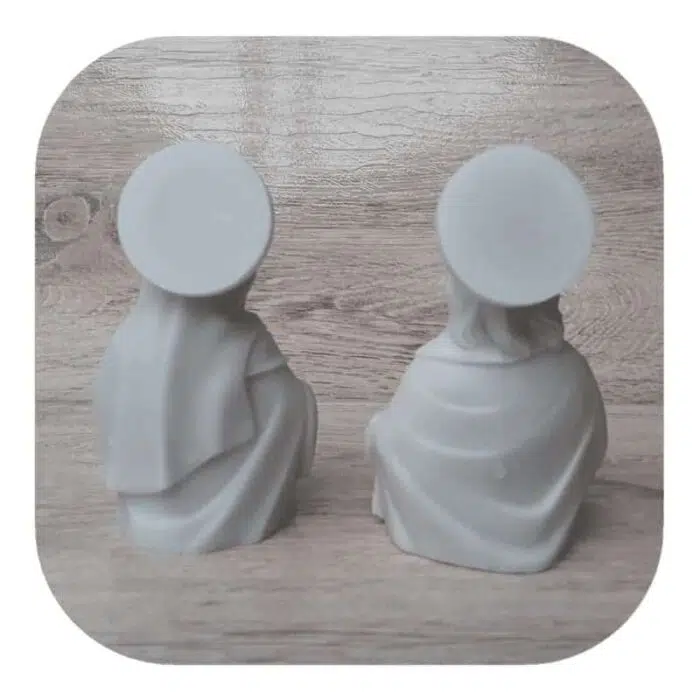 Sagrado Coração de Maria e Jesus em Resina 12cm - Imagem 3