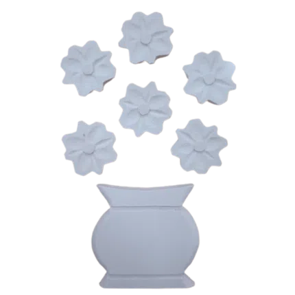 Vaso de Flores Aplique Confeccionado em Resina