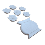 Vaso de Flores Aplique Confeccionado em Resina