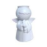 Anjo da Guarda Segurando Cálice e Hóstia em Resina