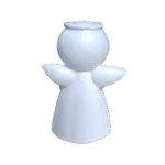 Anjo da Guarda Segurando Cálice e Hóstia em Resina