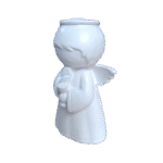 Anjo da Guarda Segurando Cálice e Hóstia em Resina