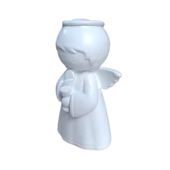 Anjo da Guarda Segurando Cálice e Hóstia em Resina