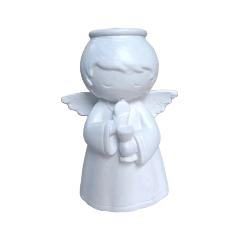 Anjo da Guarda Segurando Cálice e Hóstia em Resina 7cm Anjo da Guarda Segurando Cálice e Hóstia em Resina