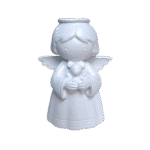 Anjo da Guarda Segurando Ursinho em Resina