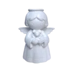 Anjo da Guarda Segurando Ursinho em Resina