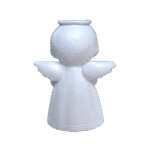 Anjo da Guarda Segurando Ursinho em Resina