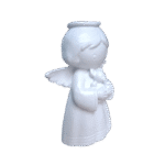 Anjo da Guarda Segurando Ursinho em Resina