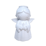 Anjo da Guarda Segurando Vela em Resina