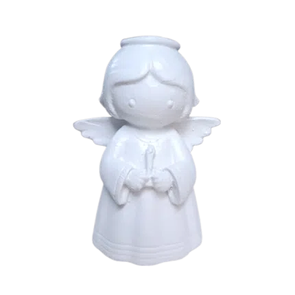 Anjo da Guarda Segurando Vela em Resina