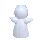 Anjo da Guarda Segurando Vela em Resina