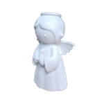 Anjo da Guarda Segurando Vela em Resina