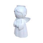 Anjo da Guarda Segurando Vela em Resina