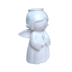 Anjo da Guarda Segurando Vela em Resina