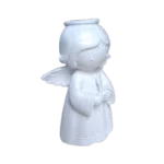 Anjo da Guarda Segurando Vela em Resina