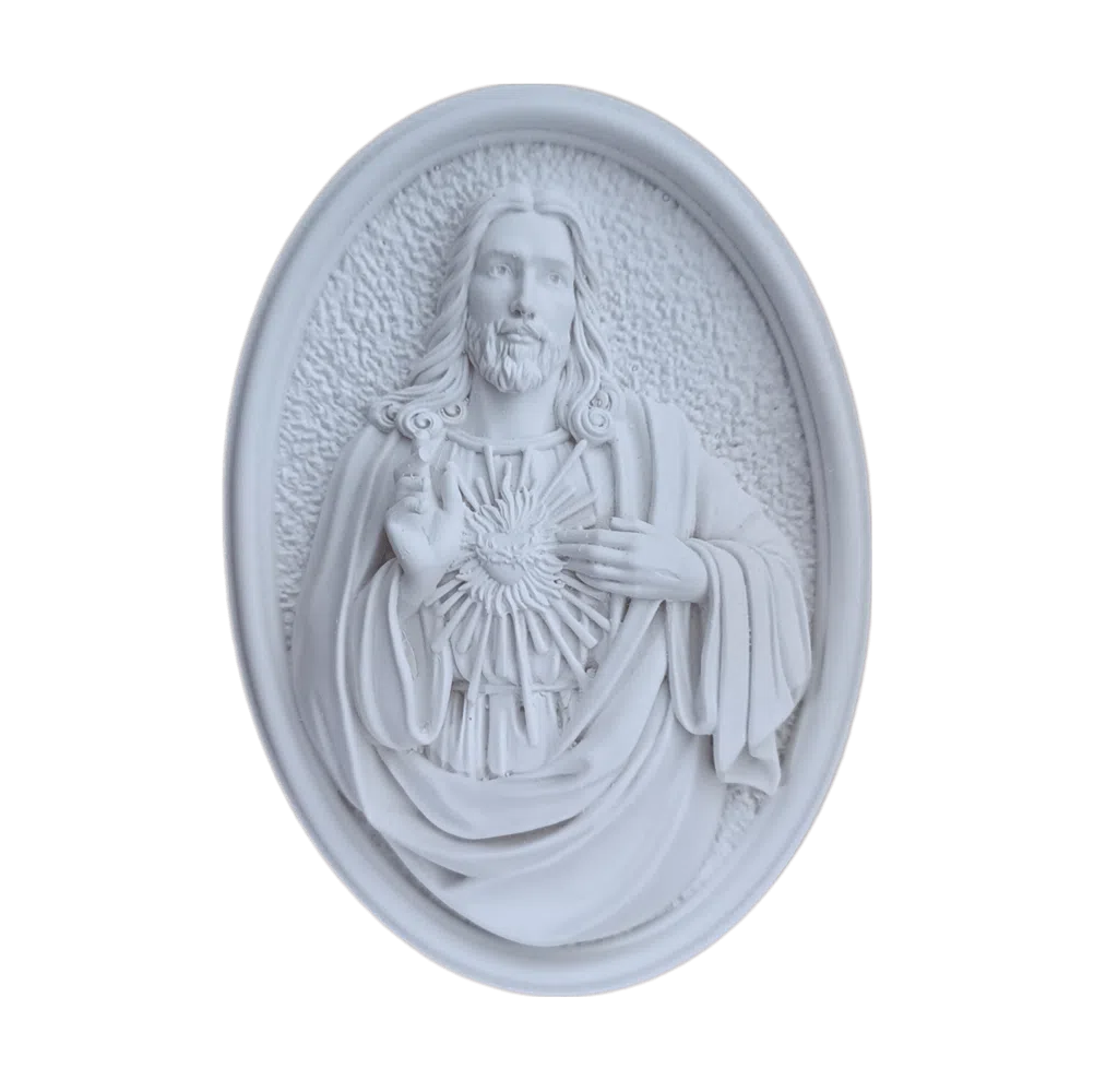 Sagrado Coração de Jesus Aplique ou Parede em Resina 12cm Sagrado Coração de Jesus Aplique ou Parede em Resina