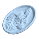 Sagrado Coração de Maria Aplique ou Parede em Resina
