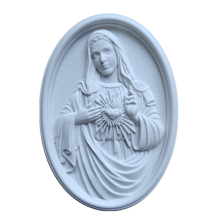 Sagrado Coração de Maria Aplique ou Parede em Resina