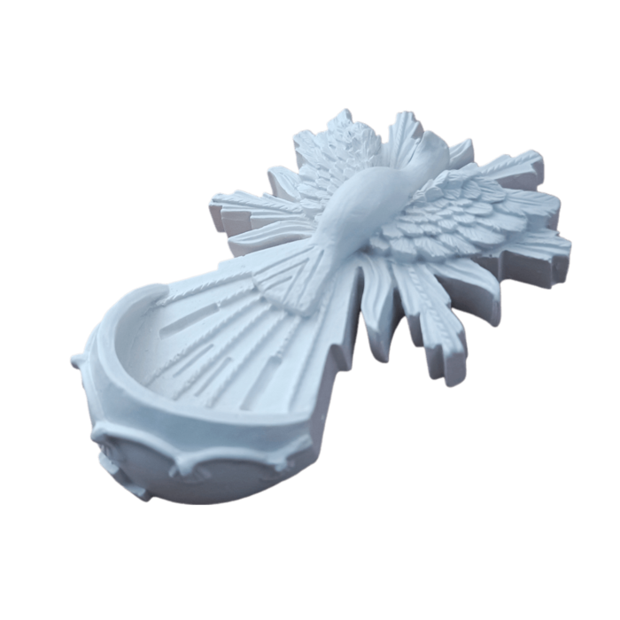 Pia Porta Água Benta Divino Espírito Santo em Resina 10cm