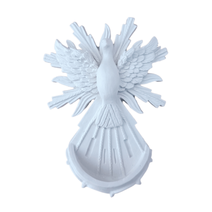 Pia Porta Água Benta Divino Espírito Santo em Resina 10cm