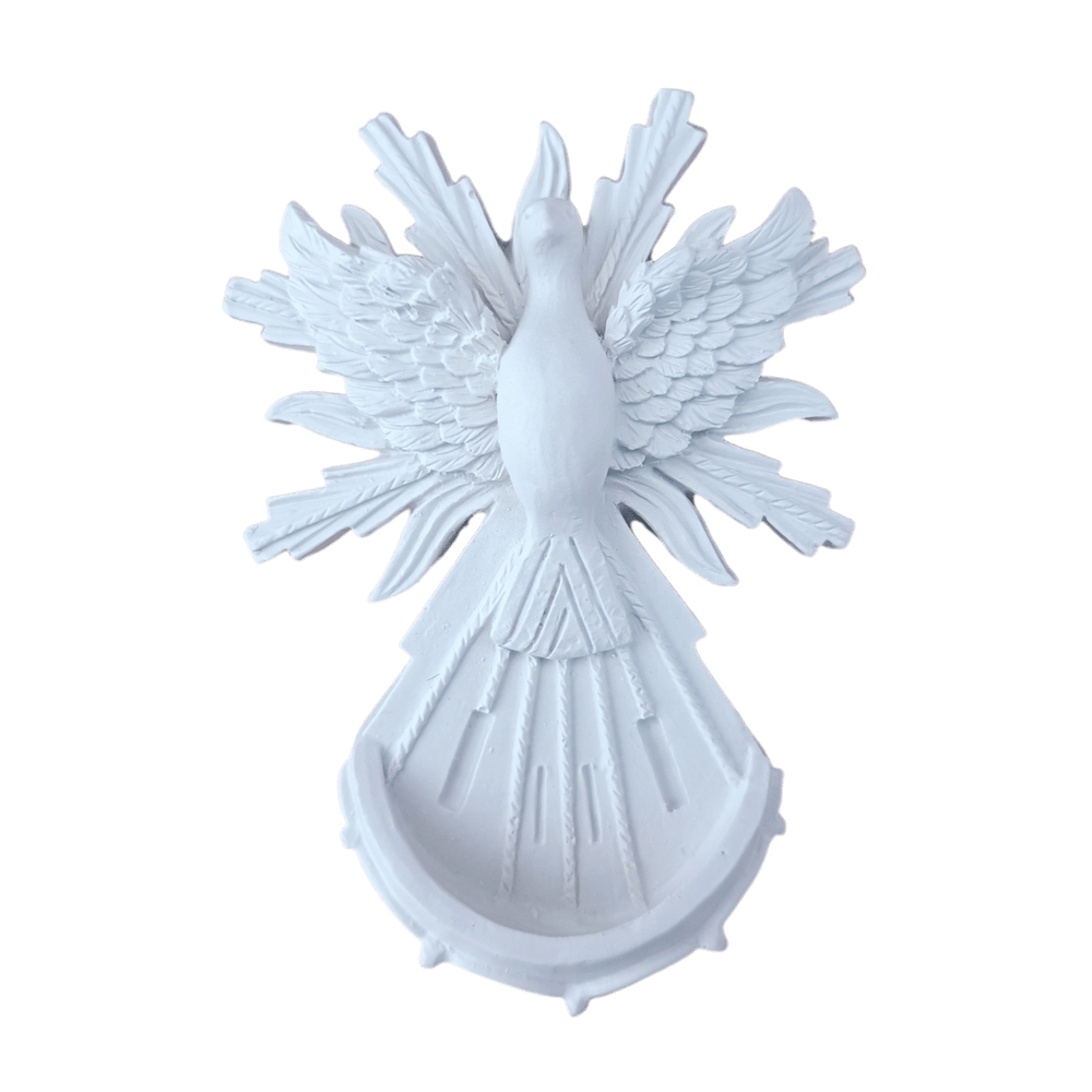 Pia Porta Água Benta Divino Espírito Santo em Resina 10cm