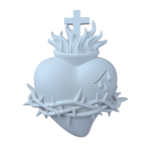 Sagrados Corações de Jesus, Maria e José Aplique em Resina