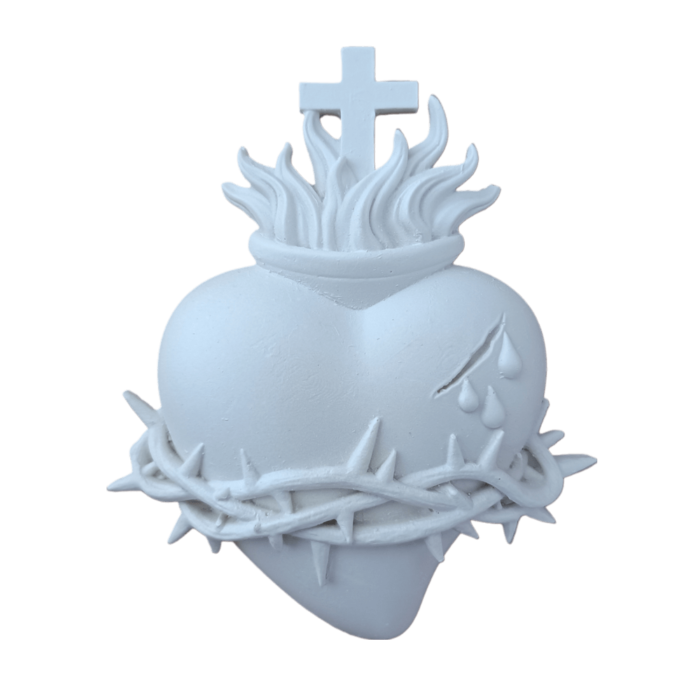 Sagrados Corações de Jesus, Maria e José Aplique em Resina