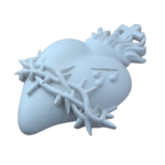 Sagrados Corações de Jesus, Maria e José Aplique em Resina