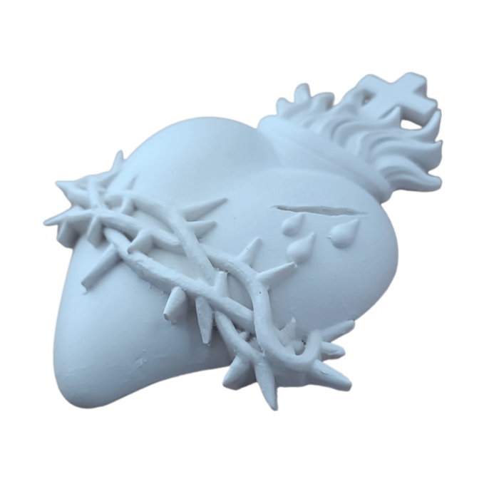 Sagrados Corações de Jesus, Maria e José Aplique em Resina