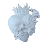 Sagrados Corações de Jesus, Maria e José Aplique em Resina