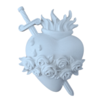 Sagrados Corações de Jesus, Maria e José Aplique em Resina