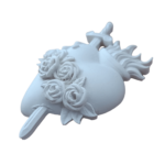 Sagrados Corações de Jesus, Maria e José Aplique em Resina