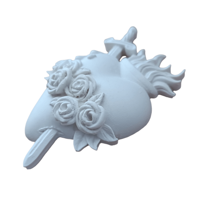 Sagrados Corações de Jesus, Maria e José Aplique em Resina