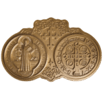 Medalha de São Bento Aplique ou Parede Dourada