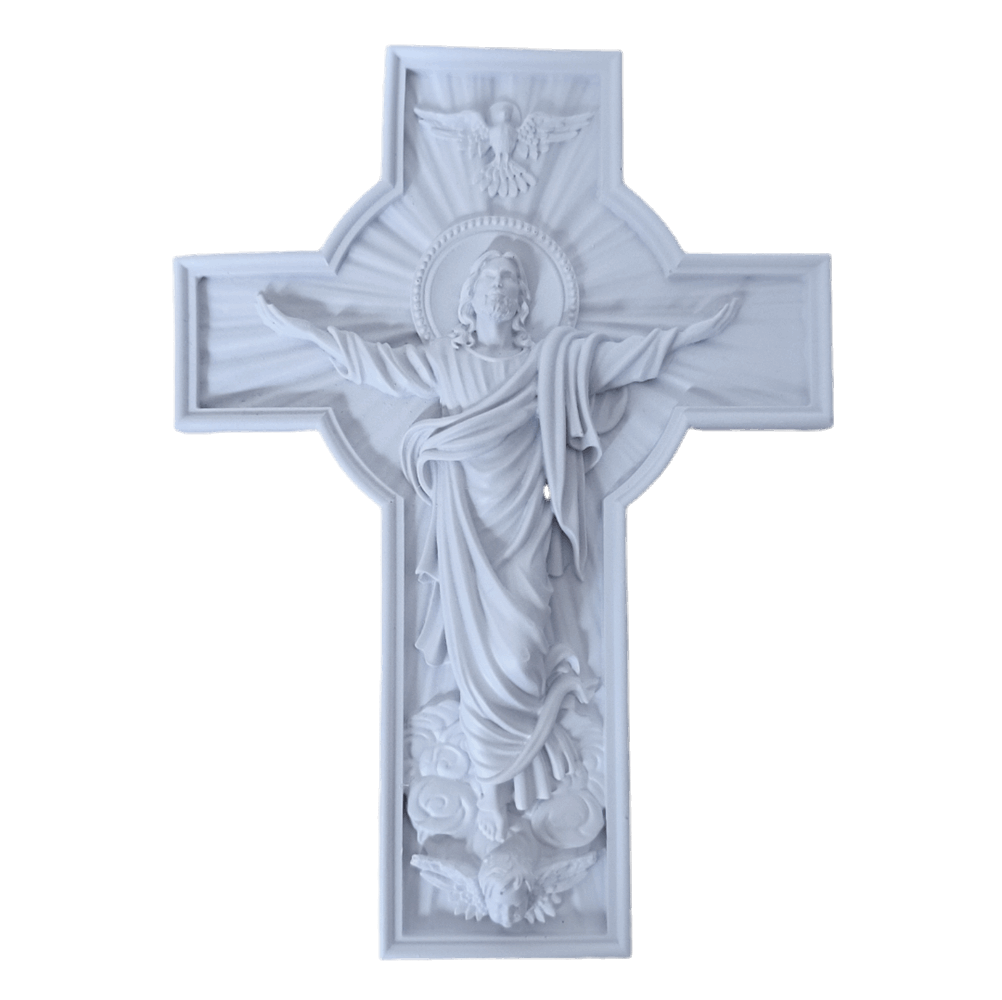 Crucifixo Ascenção de Jesus Cristo em Resina