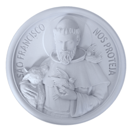 Medalha São Francisco de Assis Aplique ou Parede em Resina