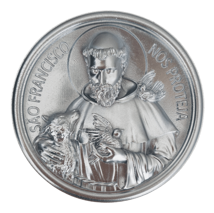 Medalha São Francisco de Assis Aplique ou Parede em Resina